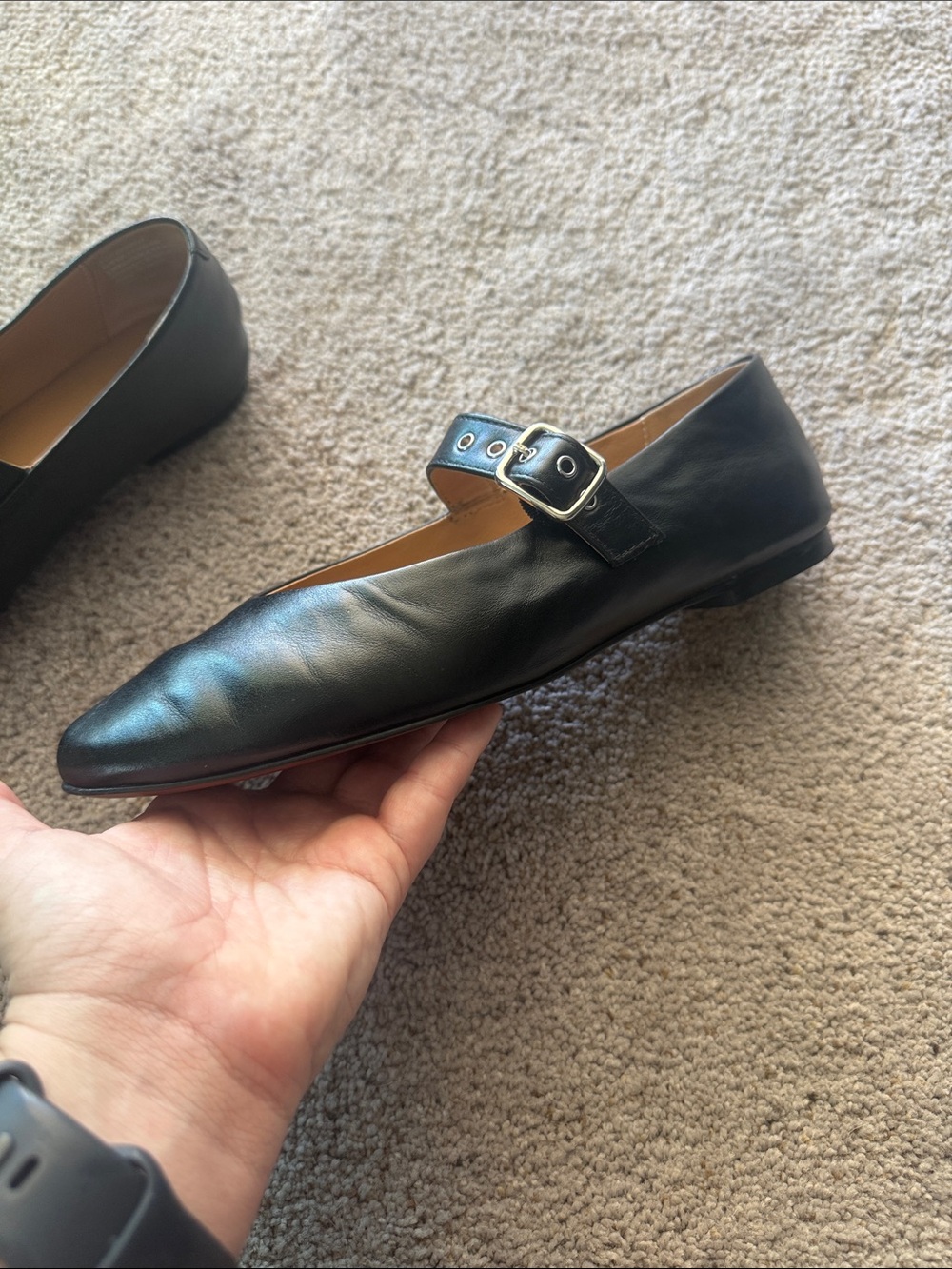 Madewell Black Grommet Mary Jane Flats - Size 7 - Picture 7 of 8